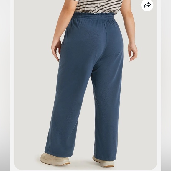 BloomChic Plain Pocket Paperbag Waist Ties Sweatpants - Picture 3 of 4